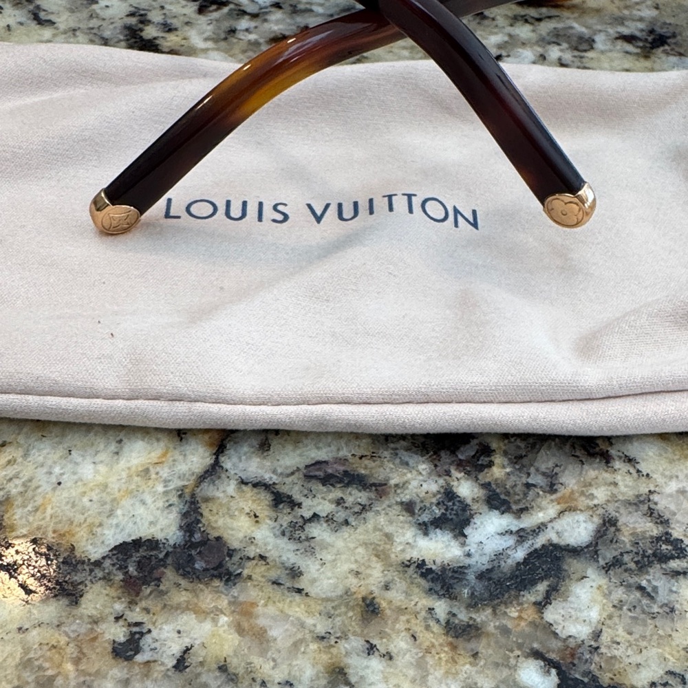 Authentic Louis Vuitton Brown Sunglasses with Gold Accents - Picture 6 of 6
